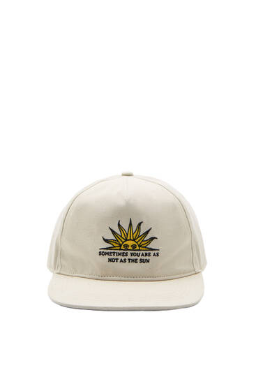 Καπέλο τζόκεϊ ίσιο με κεντημένο ήλιο