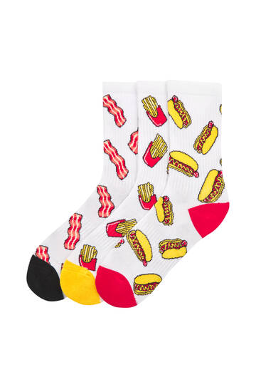 Pack of food print socks
