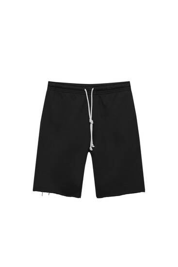 Frayed hem jogger Bermuda shorts