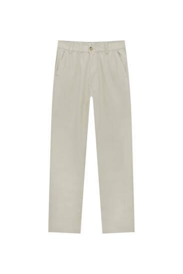 Linen blend chino trousers