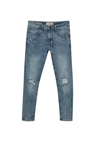 Roztrhané super skinny džínsy