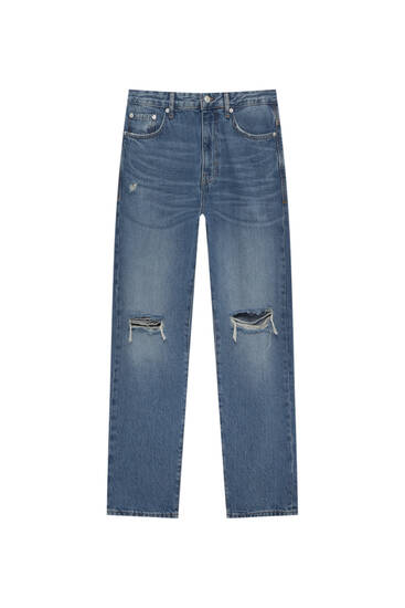 Relaxed-Jeans mit Rissen