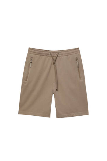 Piqué tracksuit jogger Bermuda shorts