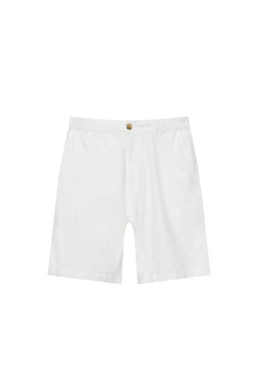Basic linen chino Bermuda shorts