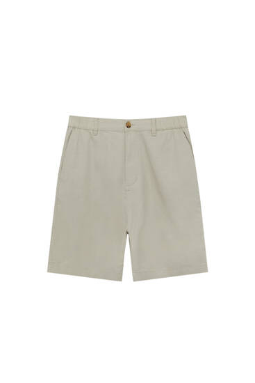 Linen blend chino Bermuda shorts