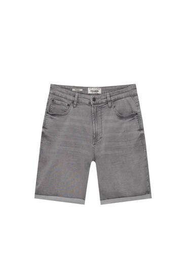 Faded denim Bermuda shorts