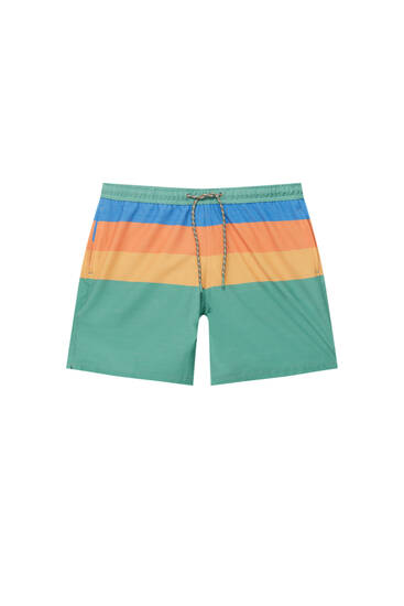 Swimming trunks with colourful stripes