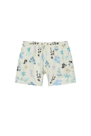 Floral print swimming trunks