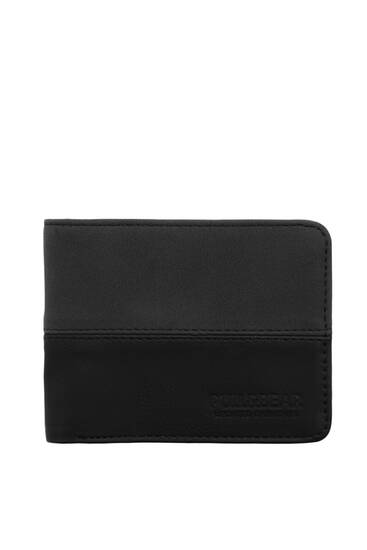 Black faux suede wallet