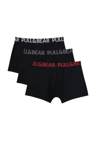 Set di 3 paia di boxer con logo Pull&Bear