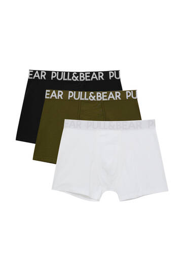 Pack 3 boxers vert olive