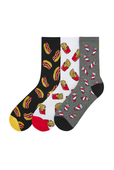 Food print sports socks