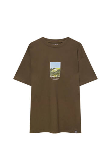 Brown STWD print T-shirt