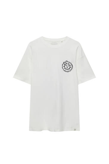 Short sleeve T-shirt with embroidered sun