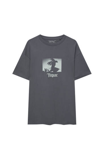 T-shirt oversize Tupac contrastant