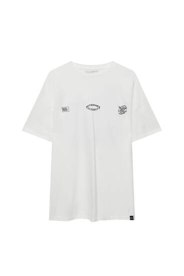 T-shirt blanc oversize imprimé