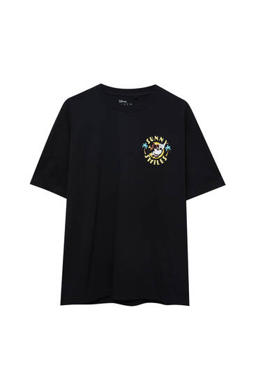 Schwarzes Kurzarm-T-Shirt Mickey Mouse