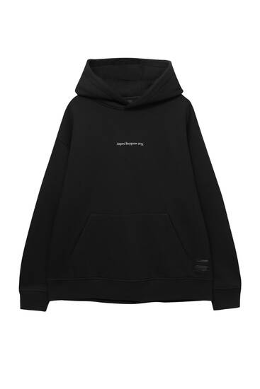 Black sweatshirt with photographic print