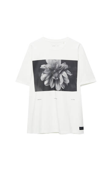 T-shirt photo fleur P&B Black Label