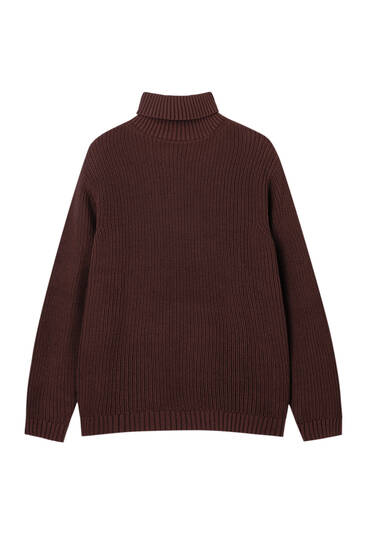 Turtleneck knit jumper - PULLu0026BEAR