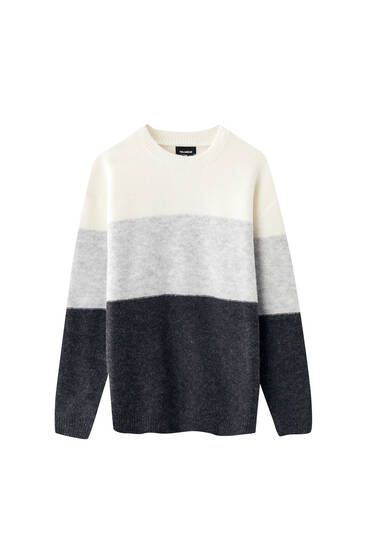 Wide-striped knit sweater