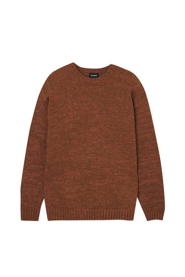 Ribbed knit jumper with round neck