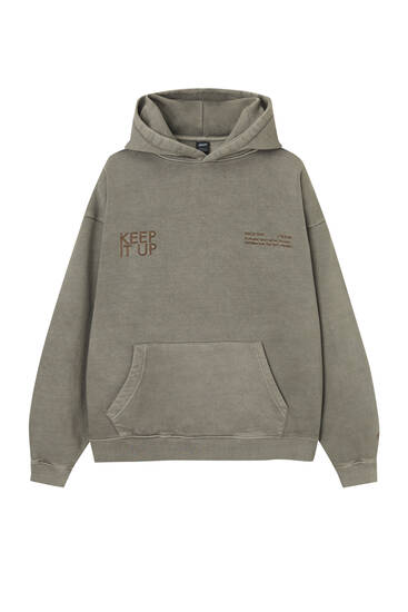 Boxy fit faded finish hoodie