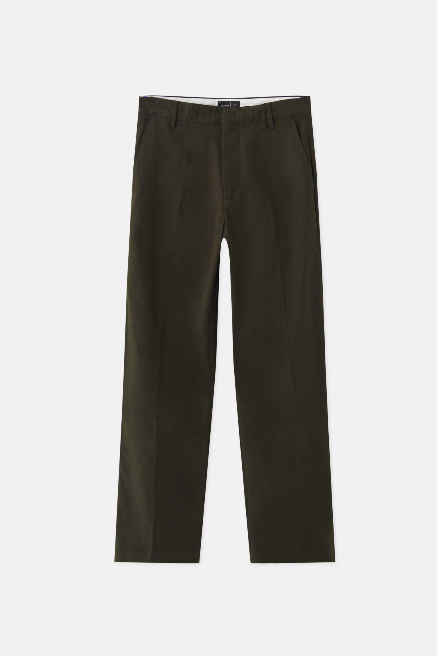 Pull & Bear P&B Black Label Fitilli kumaş regular chino pantolon. 6