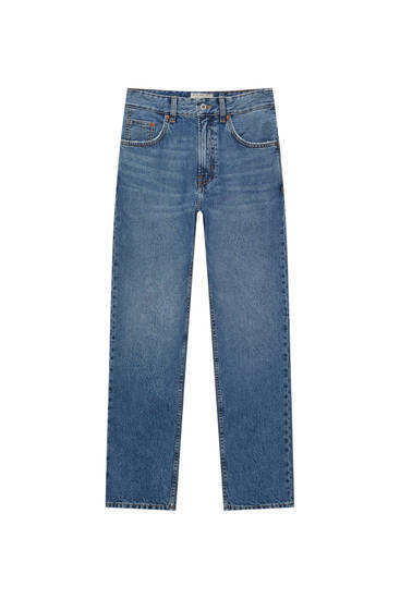 Jeans dritti vintage effetto slavato