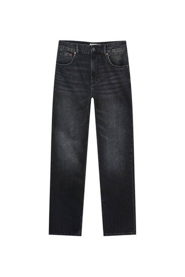 Jeans vintage rectos de diseño deslavado