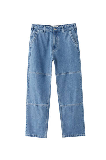 Baggy-Jeans mit Ziernähten