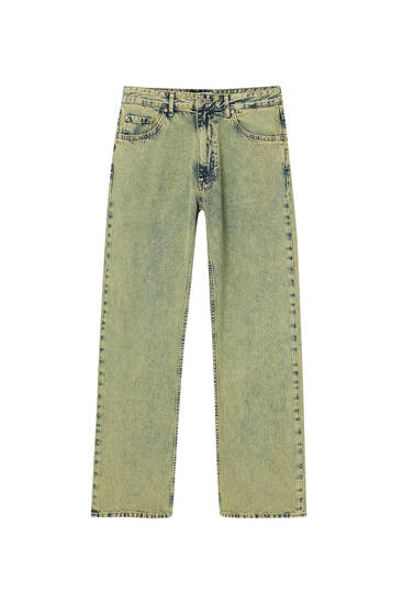 Wide-leg overdyed jeans