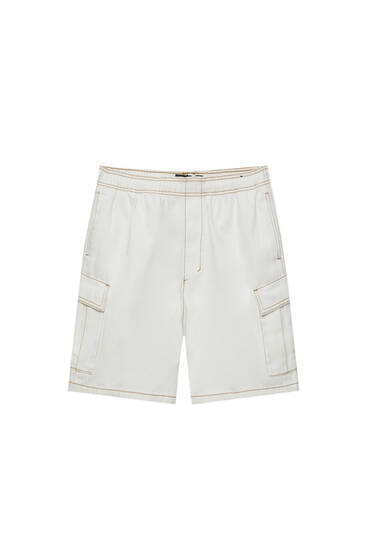 Cargo Bermuda shorts with contrast seams
