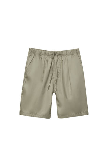 Lightweight poplin Bermuda shorts