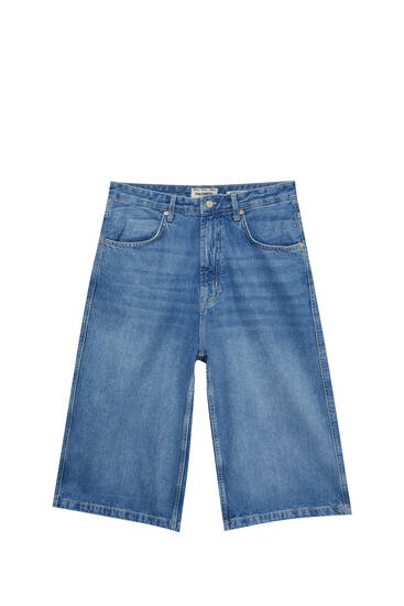 Extra weite Jeans-Bermudashorts im Baggy-Fit