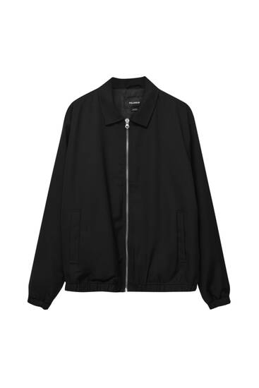 Basic black bomber jacket