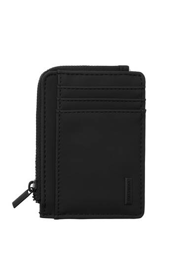 Black faux leather card holder