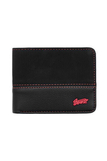 Wallet with red stitching
