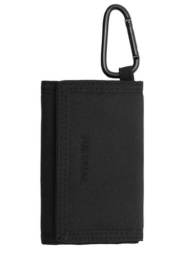 Black wallet with a hook