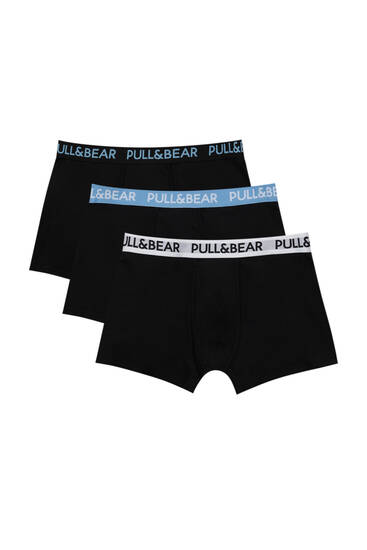 Pack of 3 coloured boxers with logo