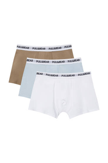 Pack of 3 boxers with contrast logo waist