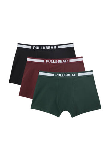 Pack 3 boxers colorés avec logo