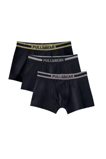 Pack 3 pairs of contrast stripe boxer briefs