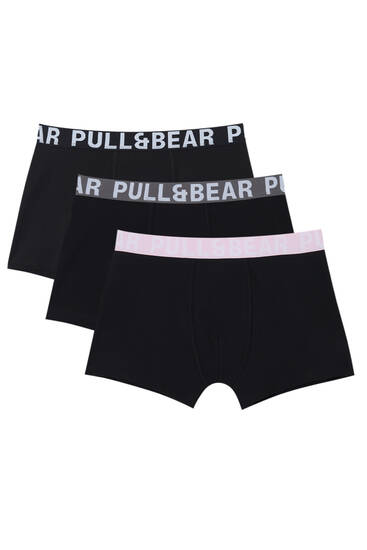 3-pack of pink basic boxers with logo