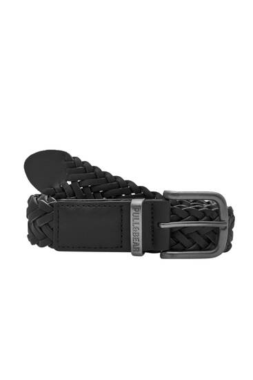 Braided faux leather belt