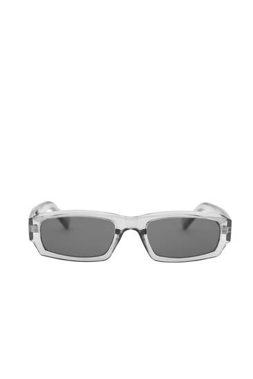 Wide transparent frame sunglasses