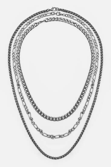 Balenie 3 matných retiazkových náhrdelníkov