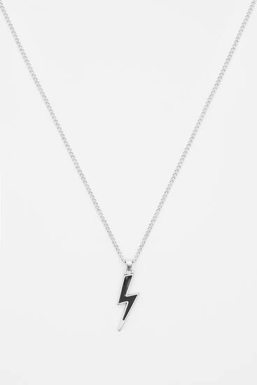 Necklace with lightning bolt pendant