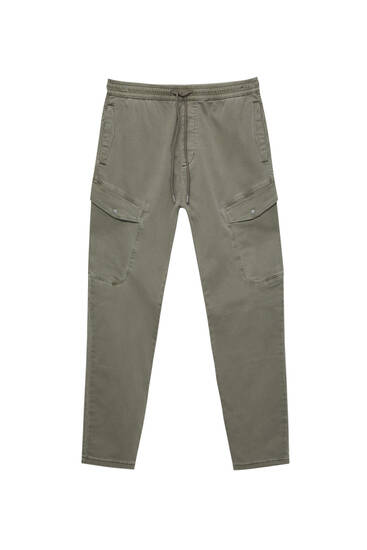 Soft-knit cargo jogging trousers