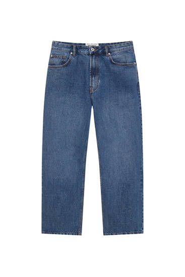 Jeans wide leg algodón